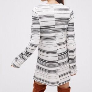 FREE PEOPLE Rave On White Striped Knit Dress